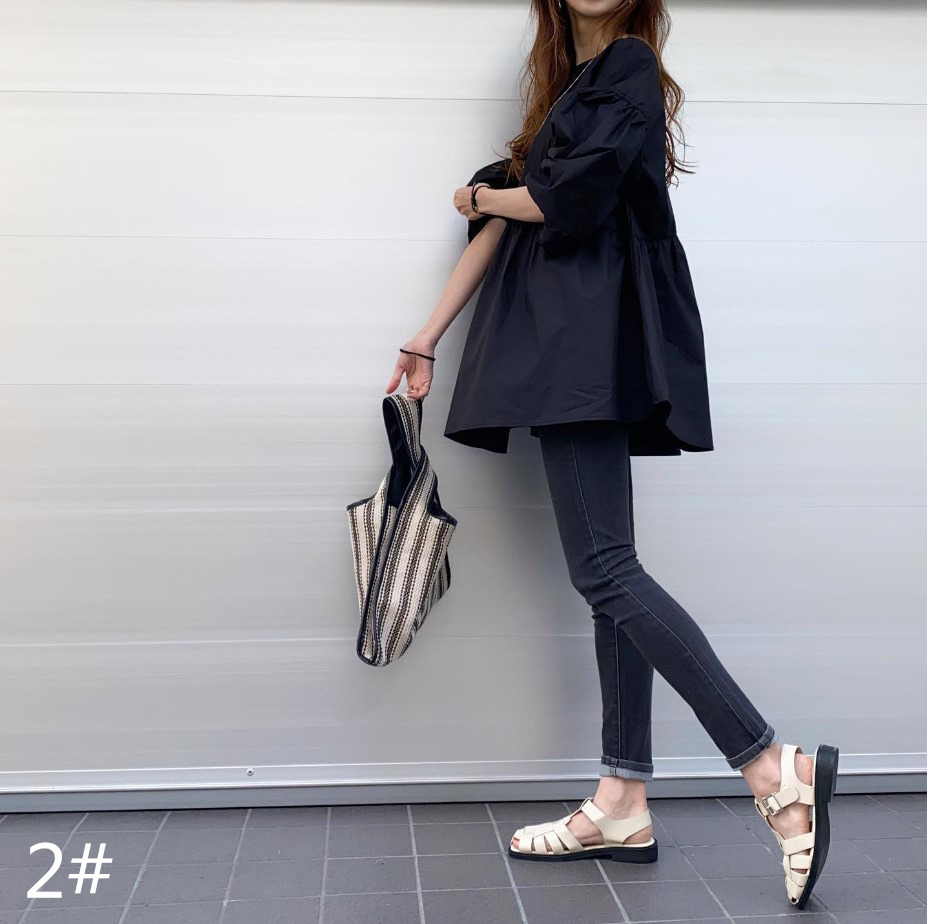 春夏新作 パフスリーブ ブラウス 大人可愛い レディース