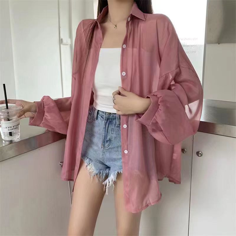 ブラウス 透け感シアーブラウス