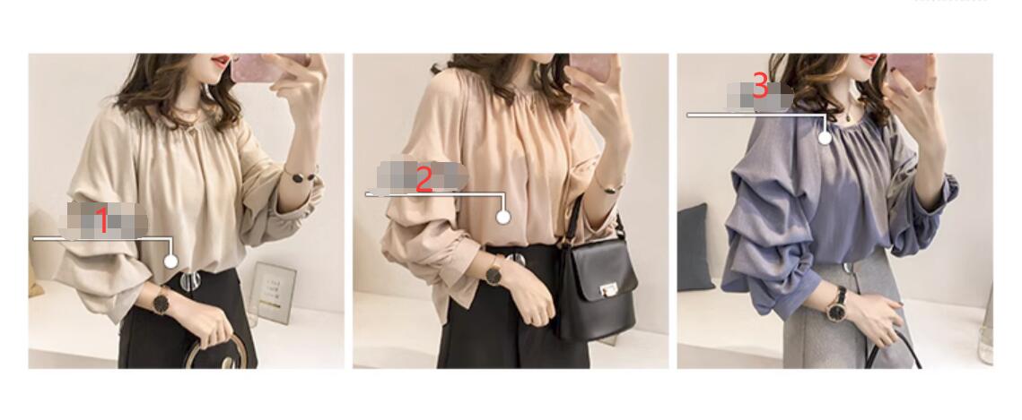 夏の新作オフショルダーシフォンブラウス長袖