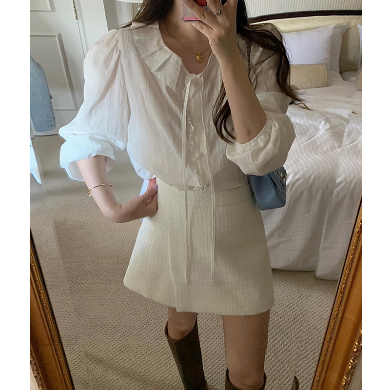 レディース長袖パフスリーブブラウス個性的おしゃれシャツ