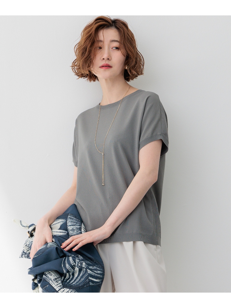 ブラウス シンプル美人ニットブラウス