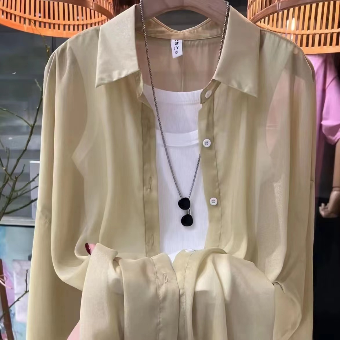 ブラウス 透け感シアーブラウス
