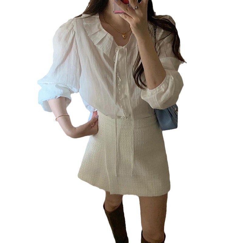 レディース長袖パフスリーブブラウス個性的おしゃれシャツ