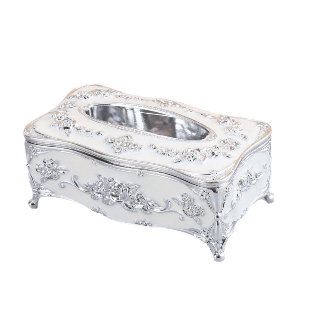 インテリア雑貨 薔薇彫刻装飾付き宮廷風ティシュケース