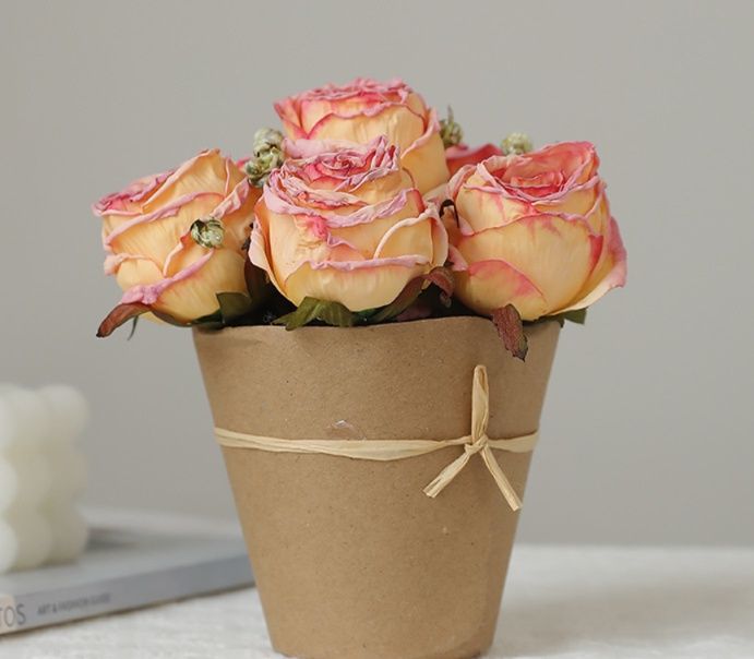 インテリア雑貨 風合い豊かなミニポット薔薇