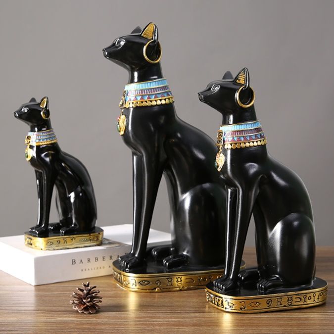 インテリア雑貨 古代神秘の守り猫 エジプト風置物