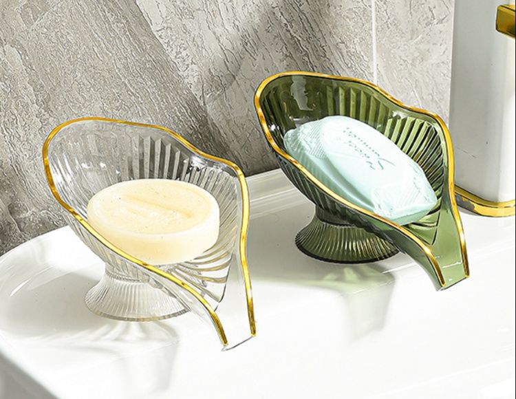 インテリア雑貨 リーフ型石鹸置き 排水機能付き