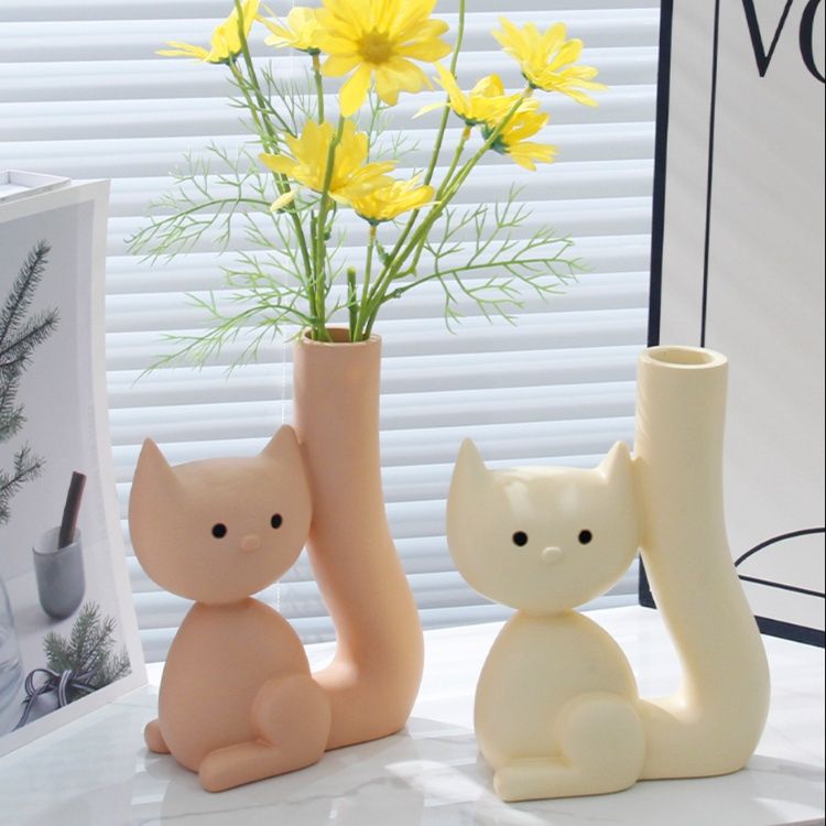 インテリア雑貨 ねこのしっぽのお花入れ