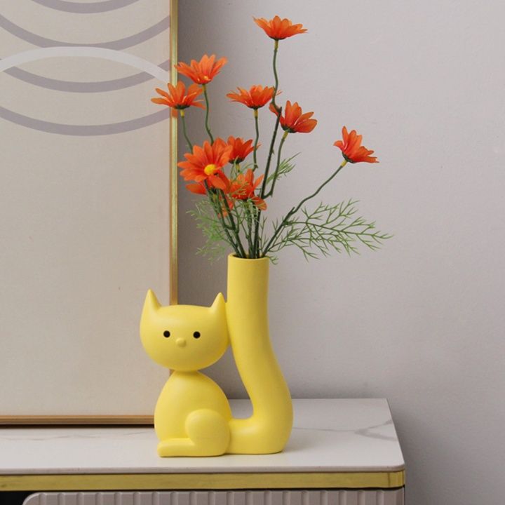 インテリア雑貨 ねこのしっぽのお花入れ