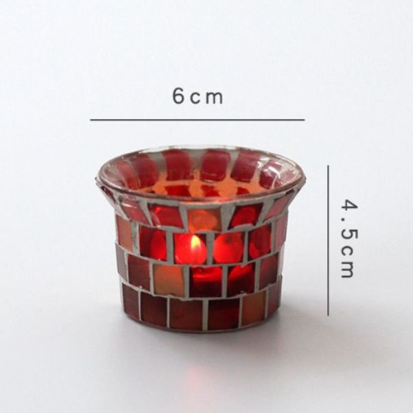 インテリア雑貨 モザイクガラスの煌めきキャンドルホルダー