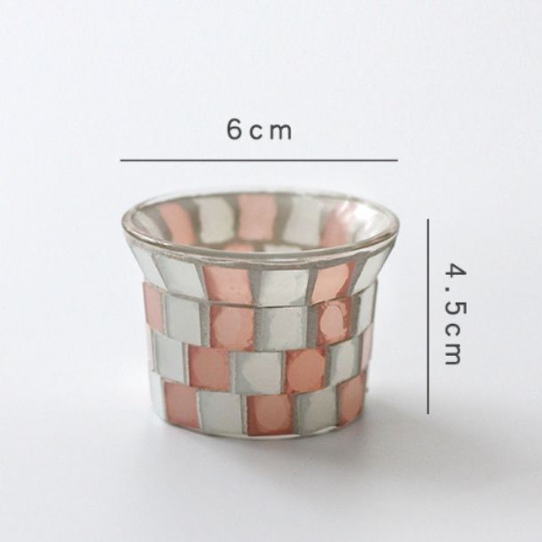 インテリア雑貨 モザイクガラスの煌めきキャンドルホルダー