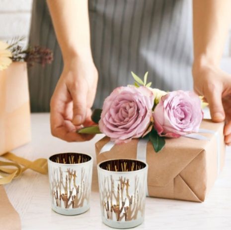 インテリア雑貨 森の動物シルエット透かし彫りキャンドルホルダー