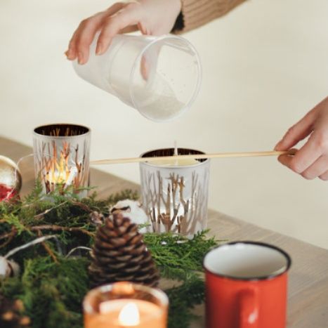 インテリア雑貨 森の動物シルエット透かし彫りキャンドルホルダー