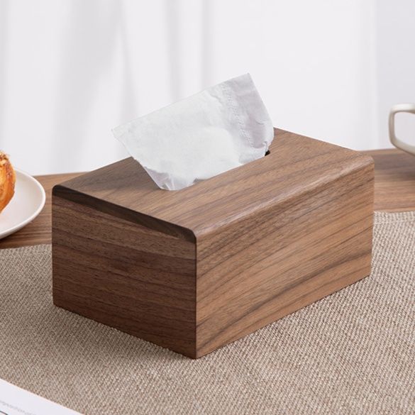 インテリア雑貨 北米黒胡桃木製ティッシュケース