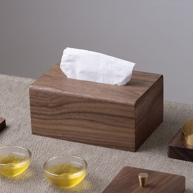 インテリア雑貨 北米黒胡桃木製ティッシュケース