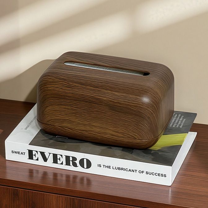 インテリア雑貨 天然木目調曲線デザインティシュケース