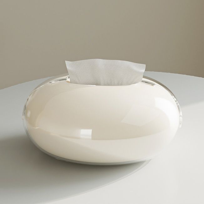 インテリア雑貨 磁吸式透明蓋付き丸型ティシュケース