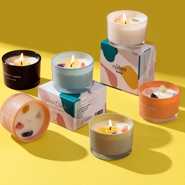 インテリア雑貨 天然石を閉じ込めた癒しのキャンドル