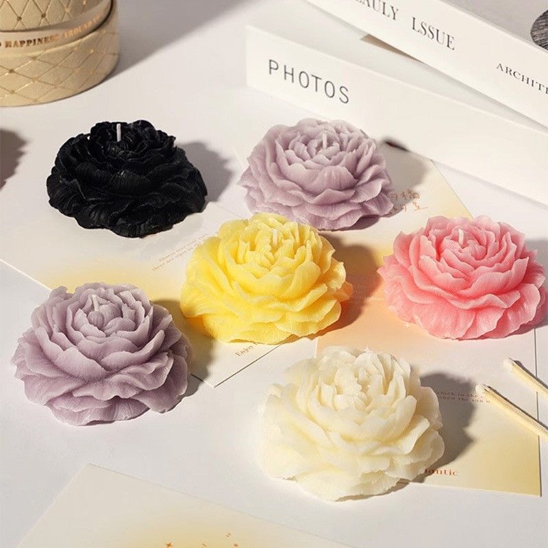 インテリア雑貨キャンドル優雅な立体フラワーモチーフ