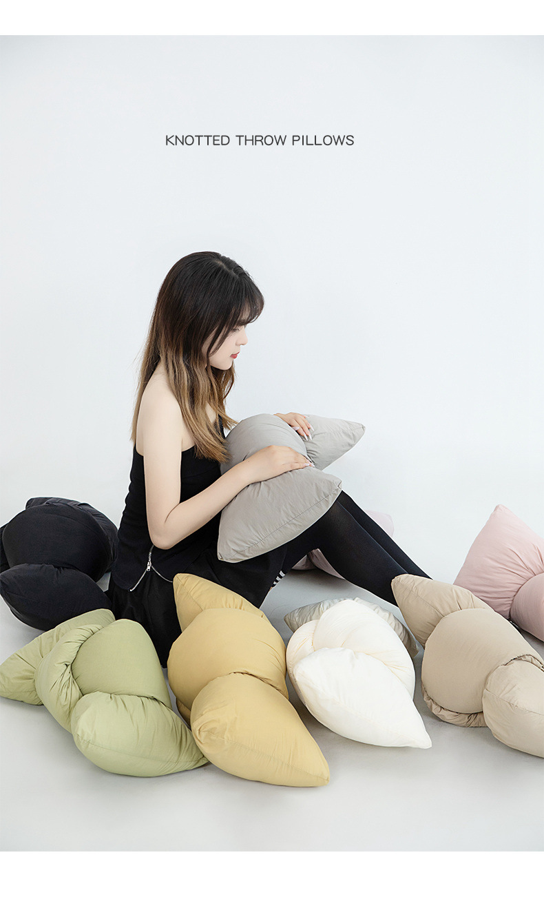 インテリア雑貨 結び目風やわらか抱き枕クッション
