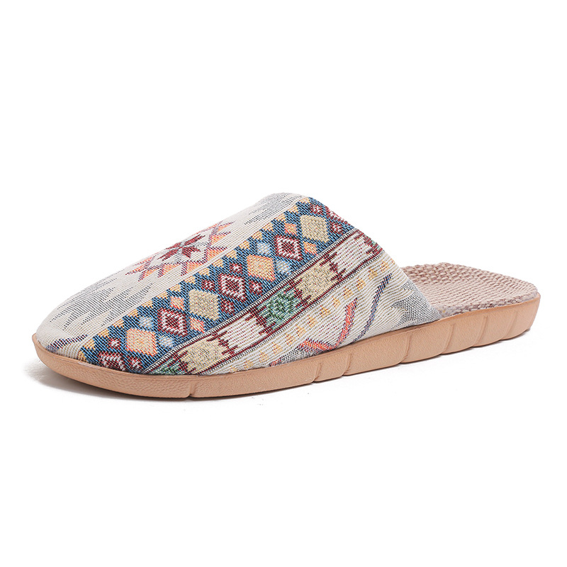 インテリア雑貨 民族調織り柄ルームスリッパ