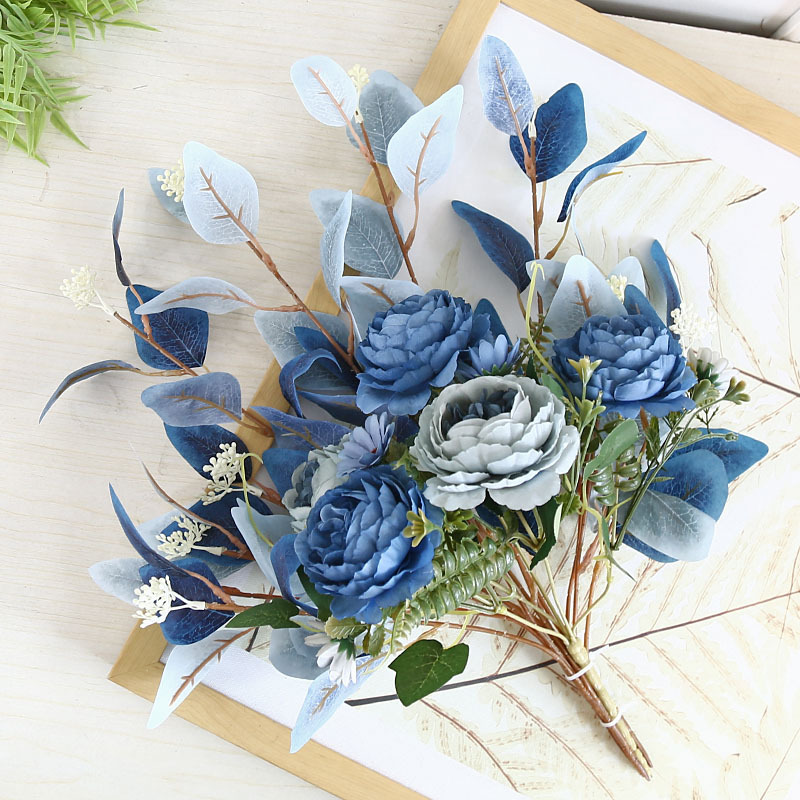 インテリア雑貨 向日葵とユーカリの華やかブーケアレンジメント造花