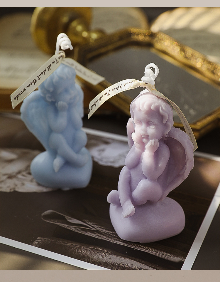 インテリア雑貨 天使モチーフ復古調キャンドル