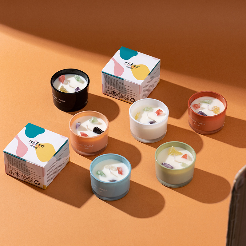 インテリア雑貨 天然石を閉じ込めた癒しのキャンドル