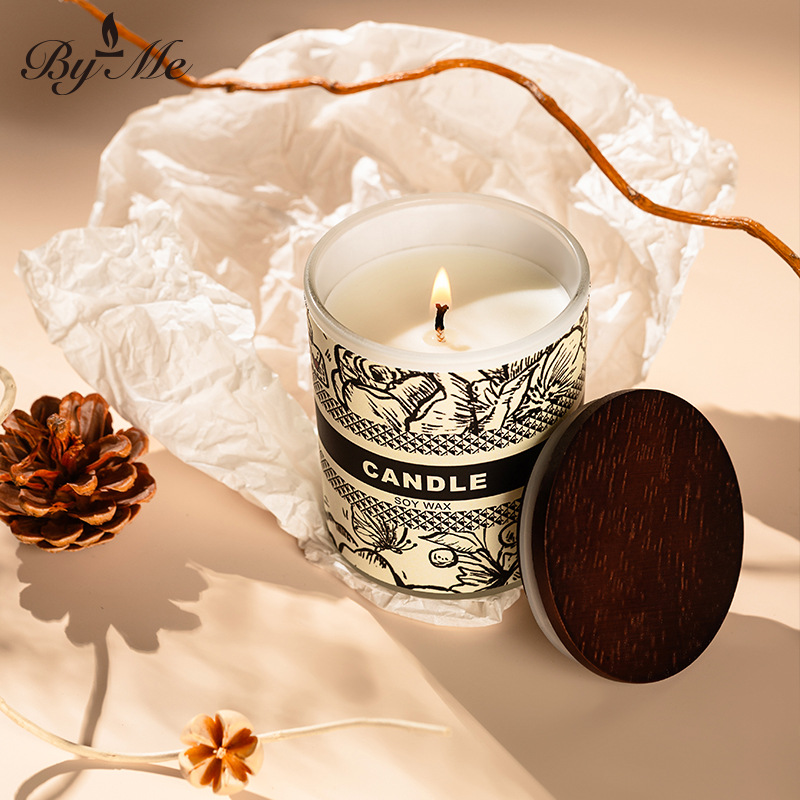 インテリア雑貨 植物画ボタニカル柄のキャンドルギフトセット