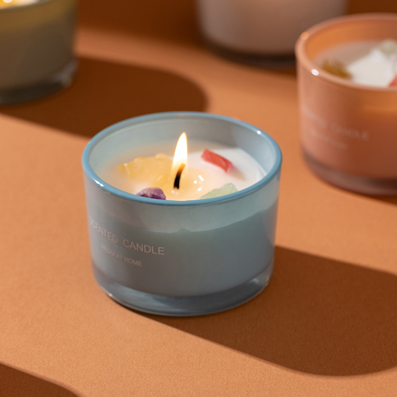 インテリア雑貨 天然石を閉じ込めた癒しのキャンドル