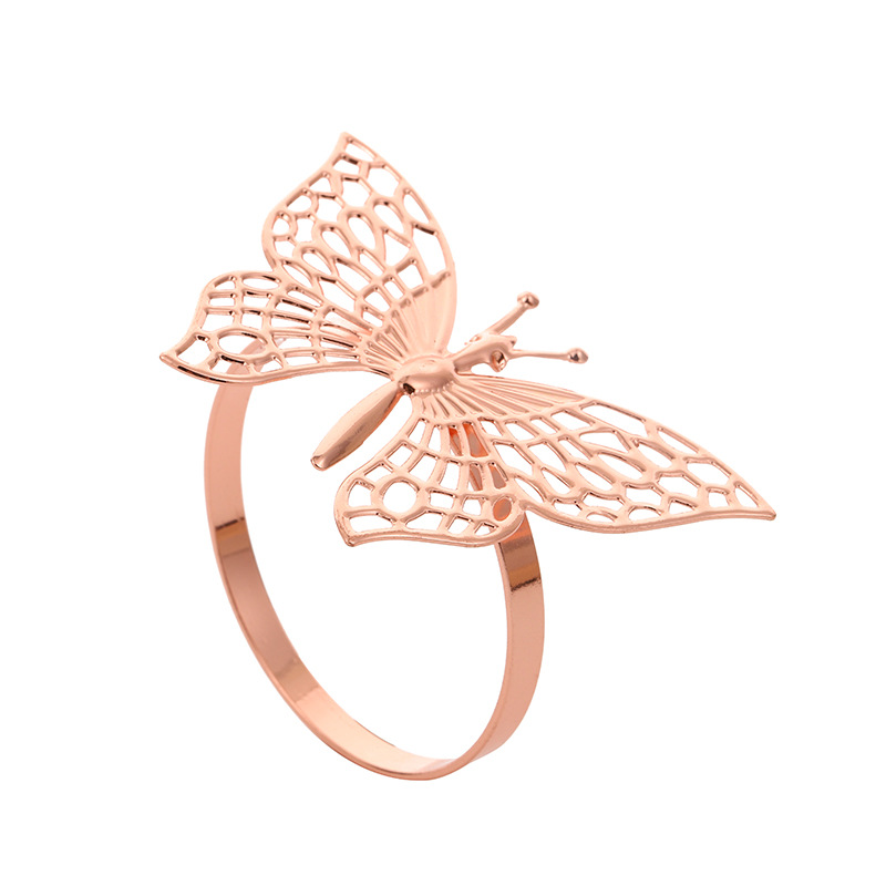 インテリア雑貨 エレガントバタフライ ナプキンリング（3点セット）