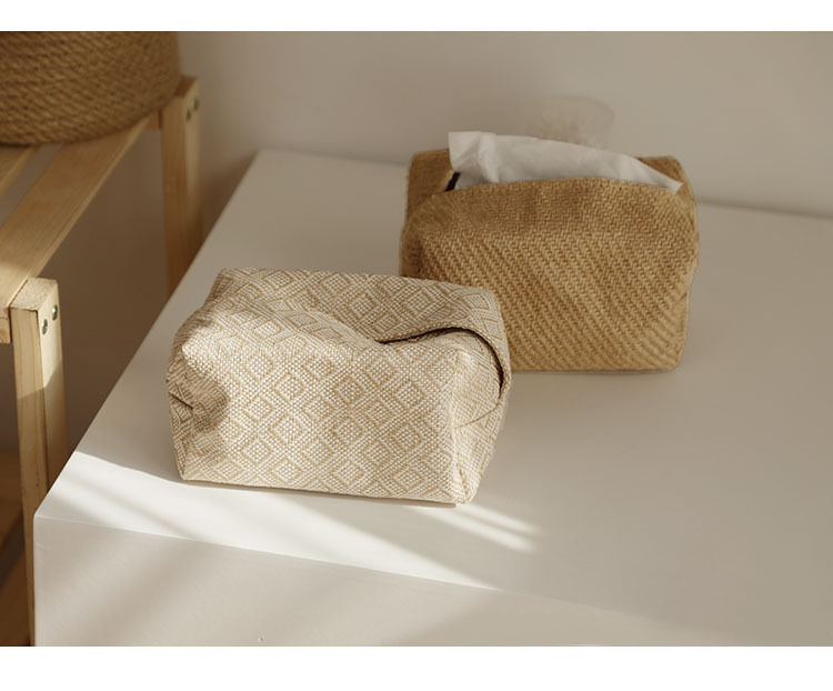 インテリア雑貨 天然素材編み込みティシュケース