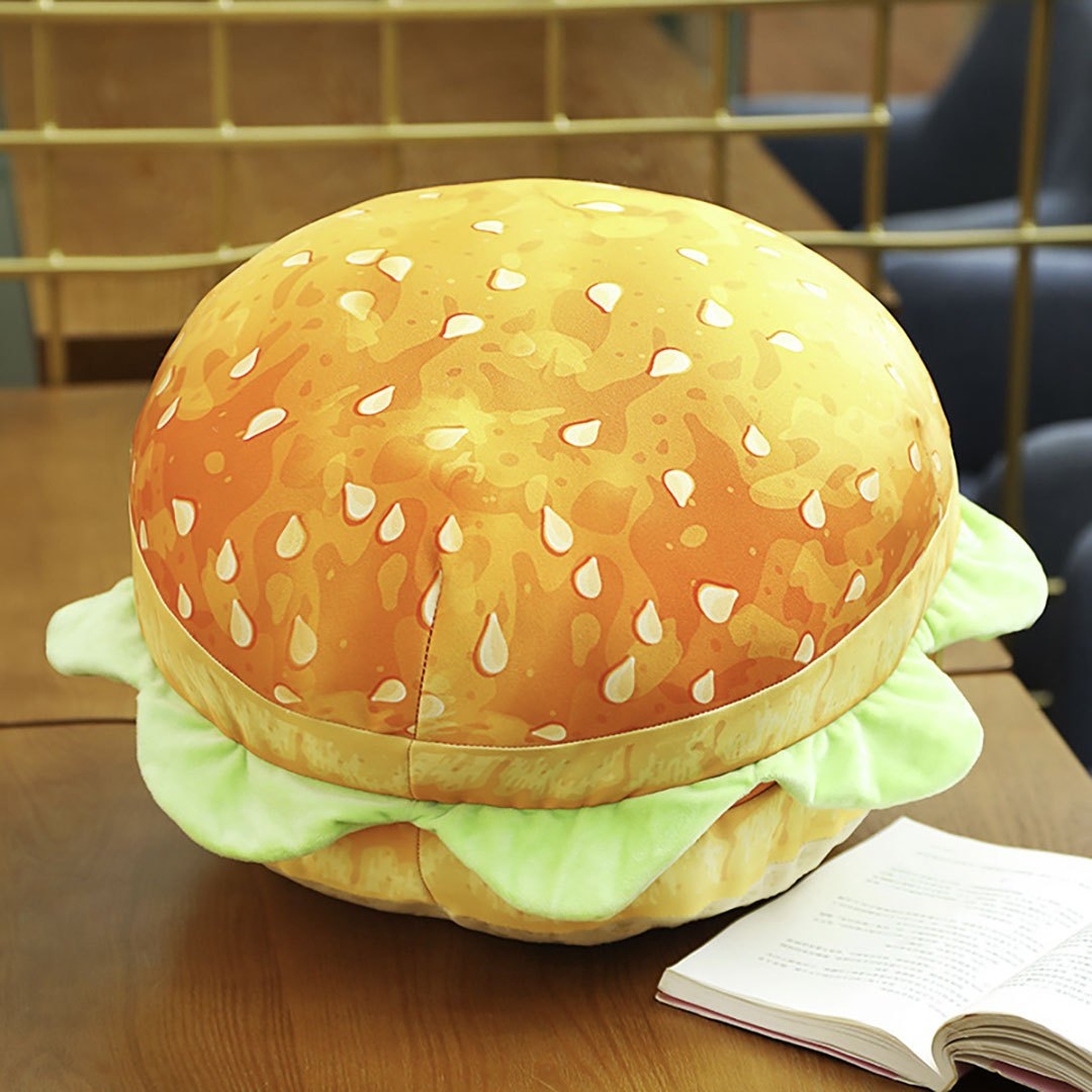 インテリア雑貨 特大ハンバーガー型 2 wayクッション置き物
