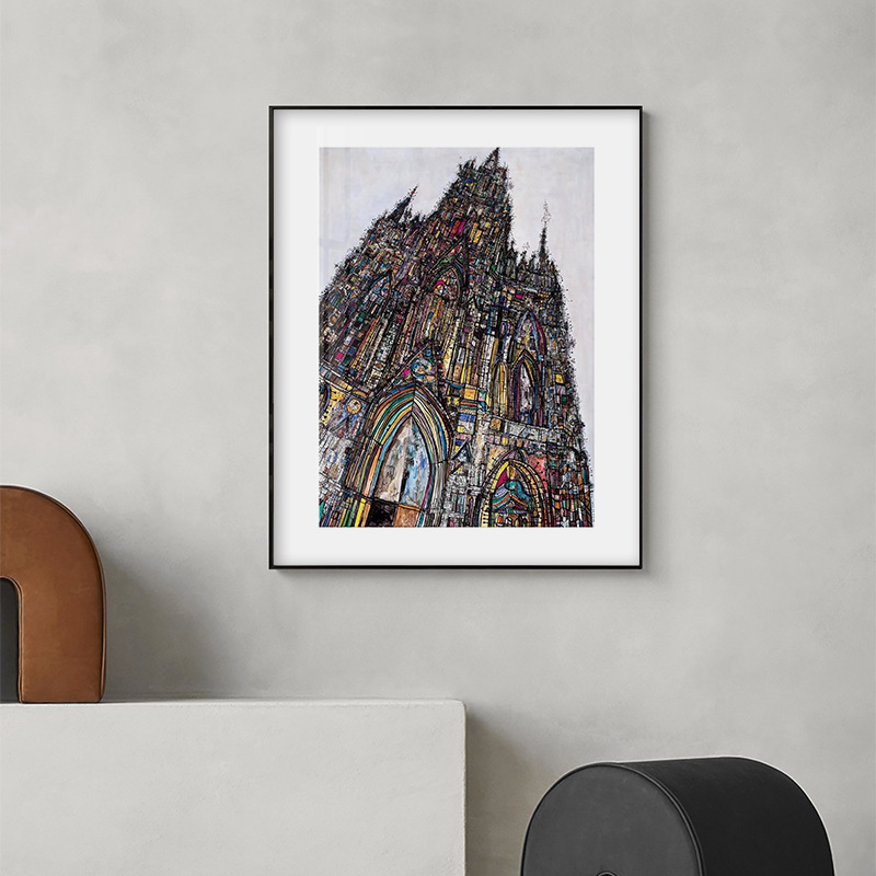 インテリア雑貨 光と祈りの大聖堂 建築アートポスター