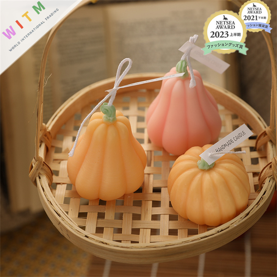 インテリア雑貨 秋の装い かぼちゃ型キャンドル 香り付き 贈り物