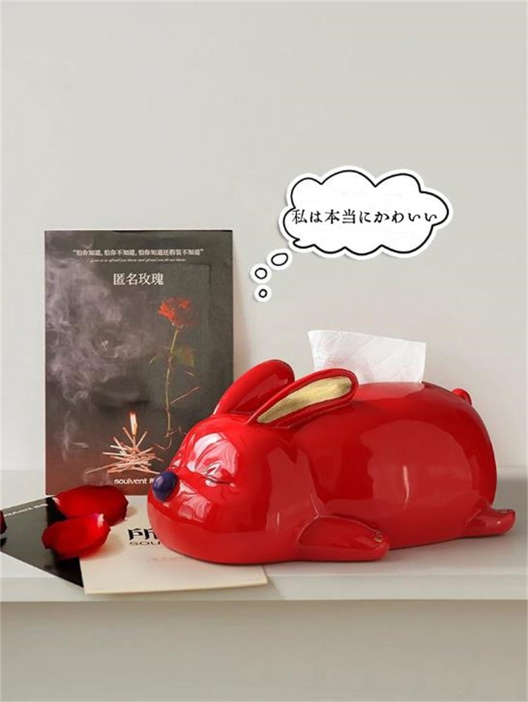 インテリア雑貨 可愛いうさぎ型ティシュケース インテリア置物