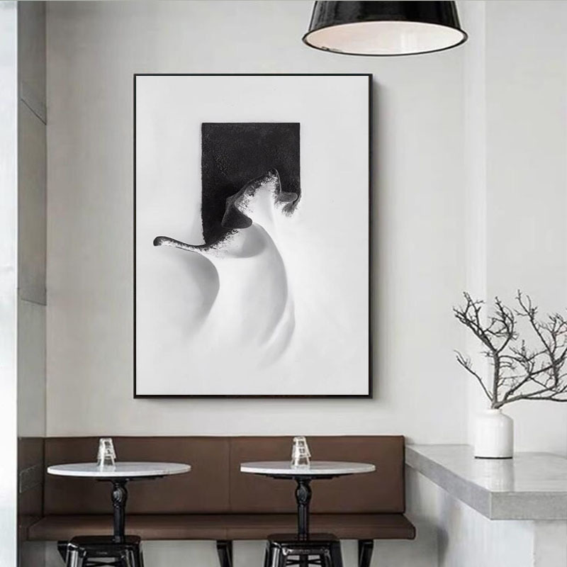 インテリア雑貨 白と黒の境界 抽象アートポスター