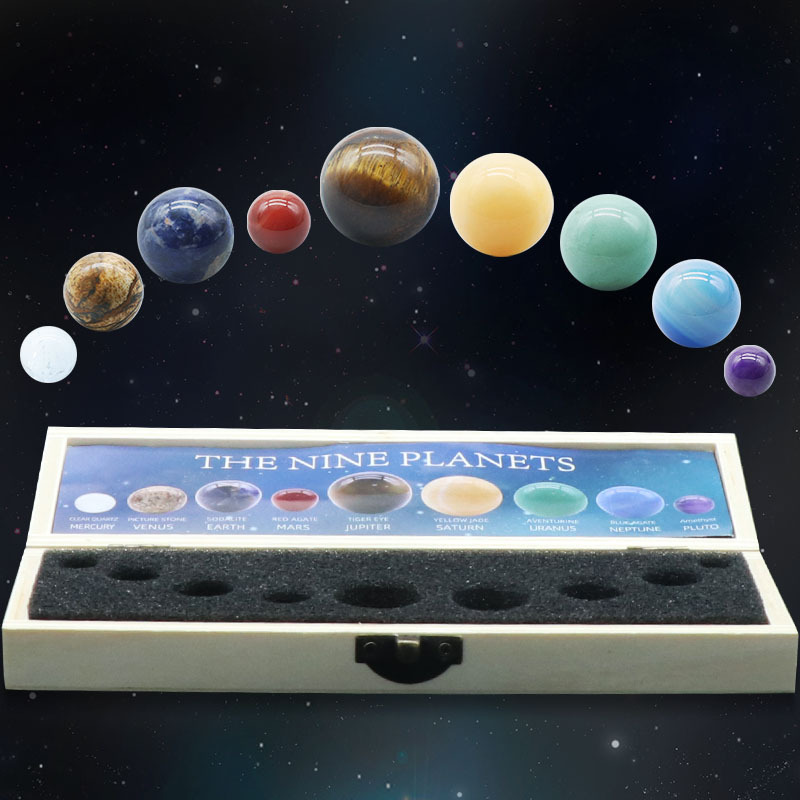 インテリア雑貨 太陽系九惑星モチーフのナチュラルストーン