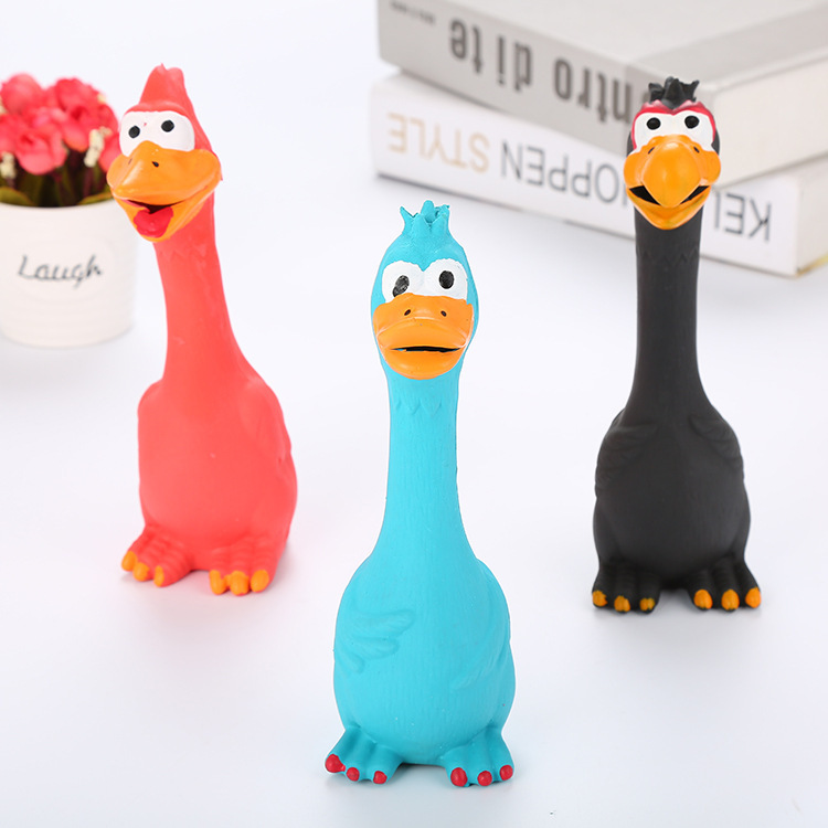 犬のおもちゃ にわとり鳴き声付き鳥さん噛み応え玩具