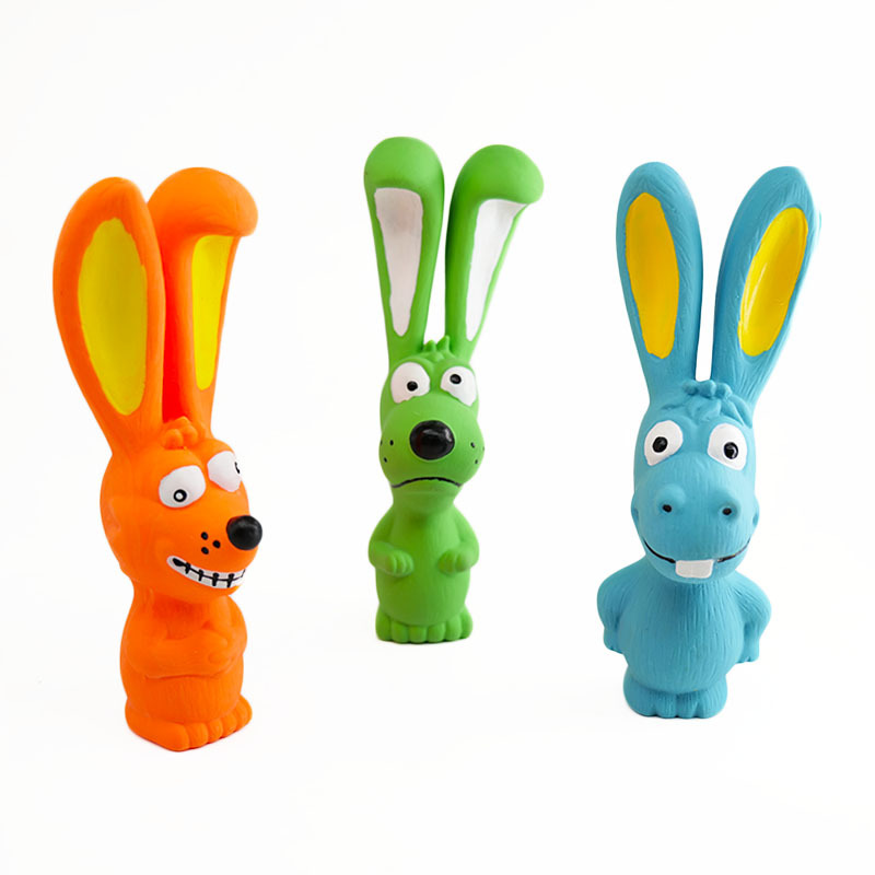 犬のおもちゃ ユニーク動物顔付き長耳うさぎ型噛むおもちゃ