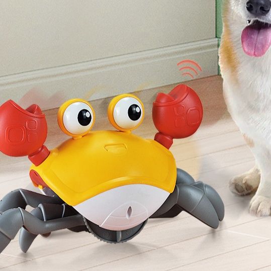 犬のおもちゃ ころころ蟹ちゃん自動逃走おもちゃ