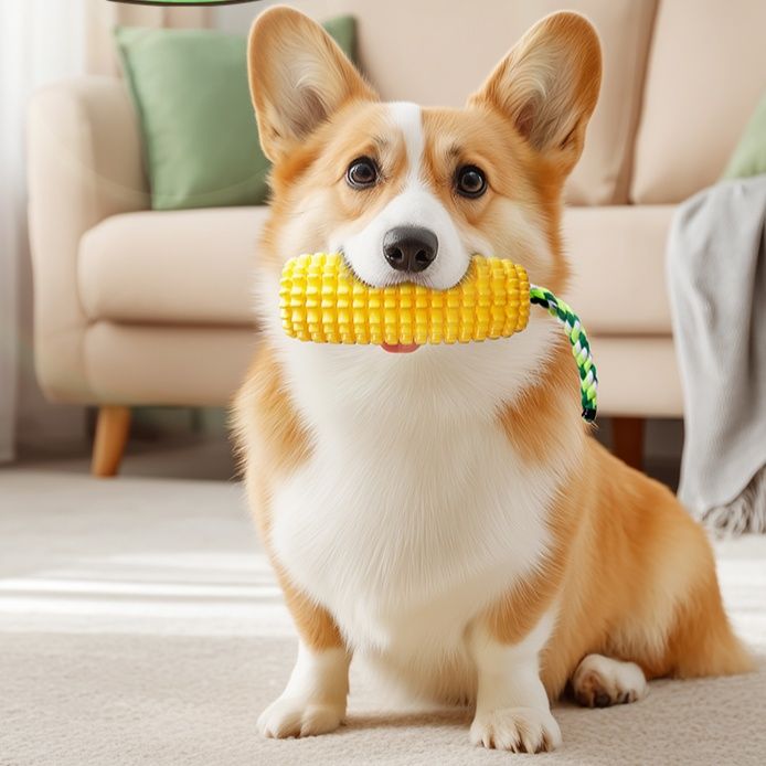 犬のおもちゃ とうもろこし歯磨きデンタルトイ