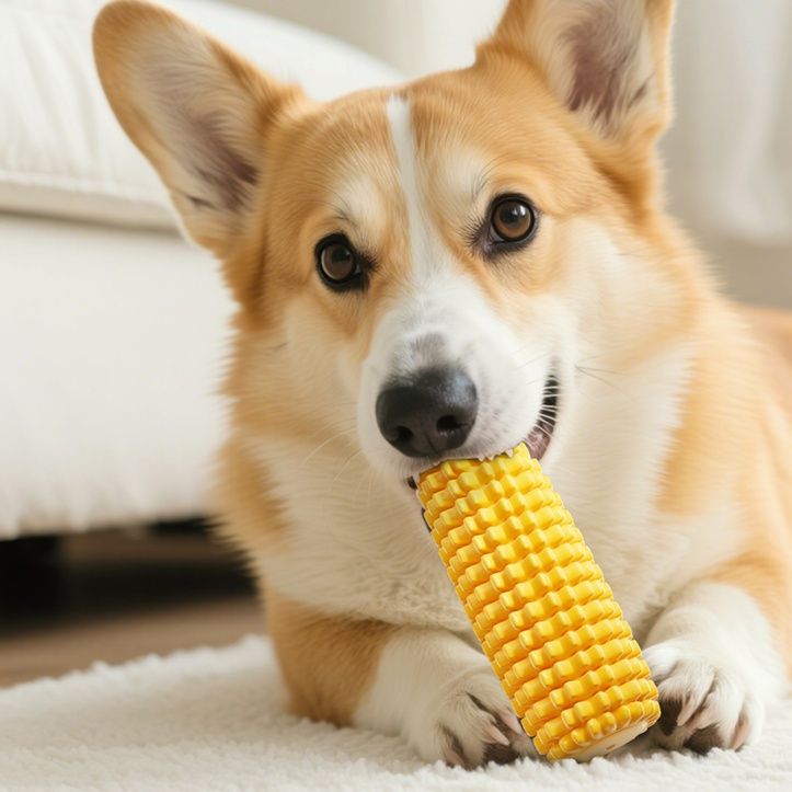 犬のおもちゃ とうもろこし歯磨きデンタルトイ