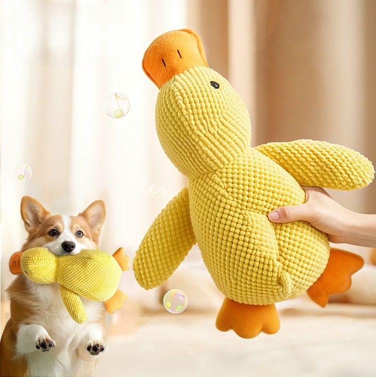 犬のおもちゃ 鳴き声アヒルさん ぬいぐるみ