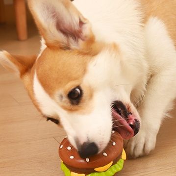 犬のおもちゃ 美味しそうな音鳴りハンバーガー型犬用玩具