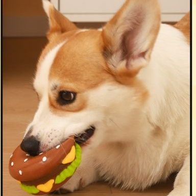 犬のおもちゃ 美味しそうな音鳴りハンバーガー型犬用玩具
