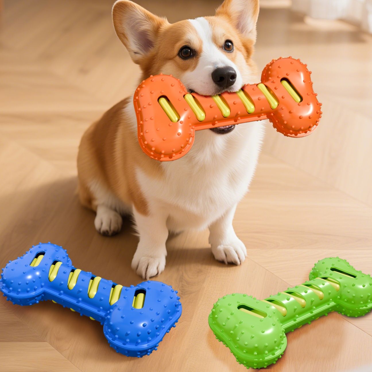 犬のおもちゃ わんちゃん大喜び骨型歯磨きおもちゃ