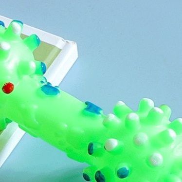 犬のおもちゃ 突起付き発声骨型噛みごたえ玩具