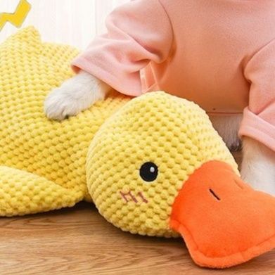 犬のおもちゃ 鳴き声付きあひる型犬用ぬいぐるみ