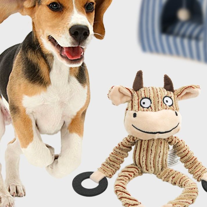 犬のおもちゃ もこもこ猿さんロープ編み噛み噛み玩具
